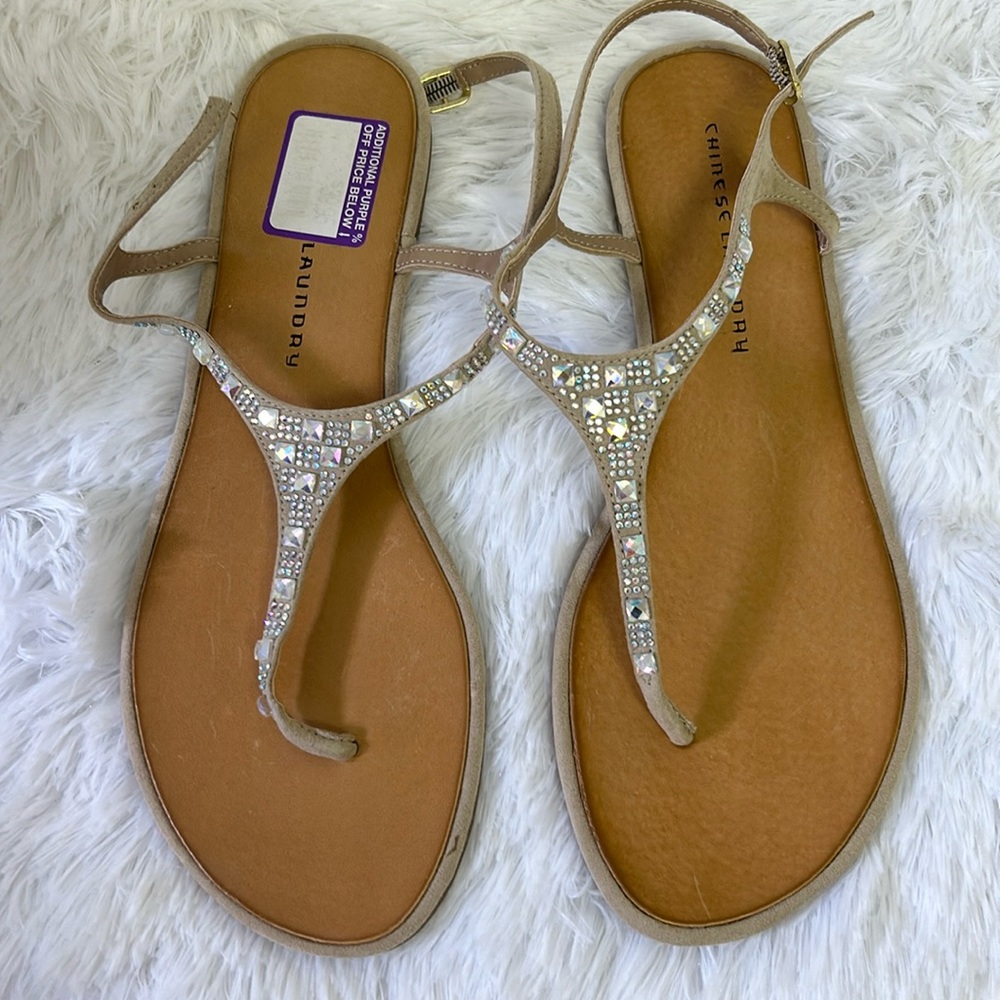 Tan sparkly sandals